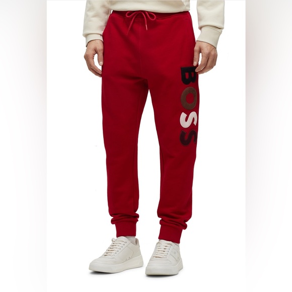 New 🔥BOSS Men's Bold Logo French Terry Sweatpants - Picture 1 of 4